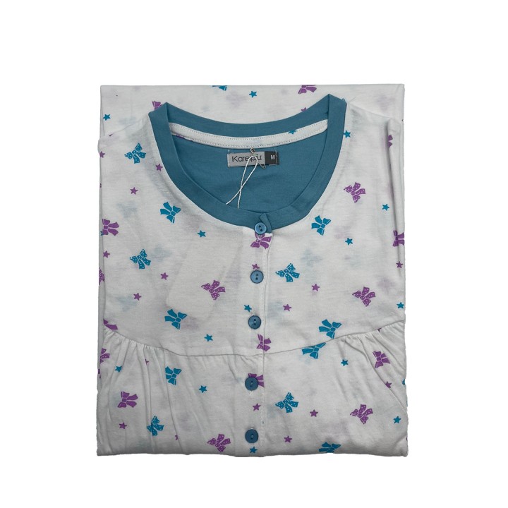 camicia-da-notte-donna-manica-corta-karelpiu-ke0102cc-bianco