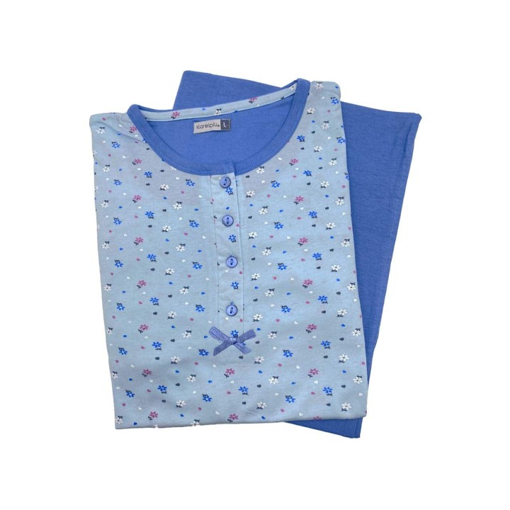 pigiama-lungo-donna-estivo-karelpiu-ke0057pld-cielo