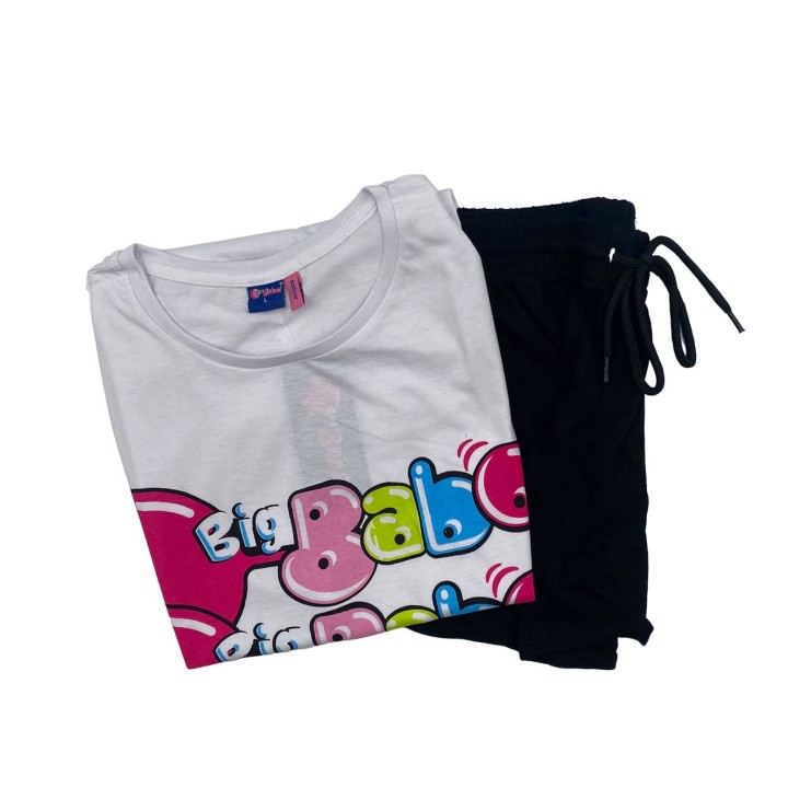 pigiama-corto-donna-big-babol-ped6928-bianco