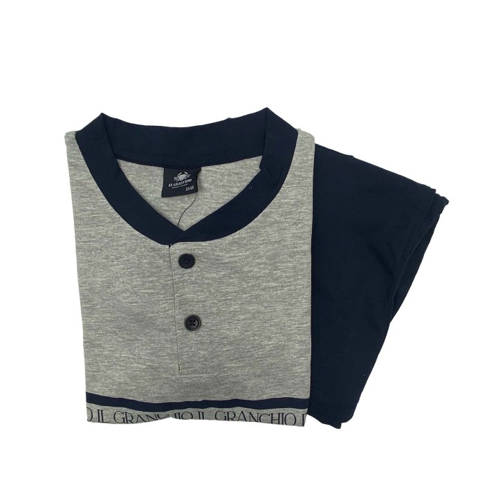 pigiama-uomo-corto-tinta-unita-il-granchio-gp1160-grigio