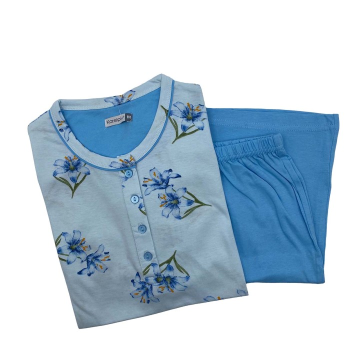 pigiama-in-cotone-donna-corto-karelpiu-0008pcd-0008pcd-cielo