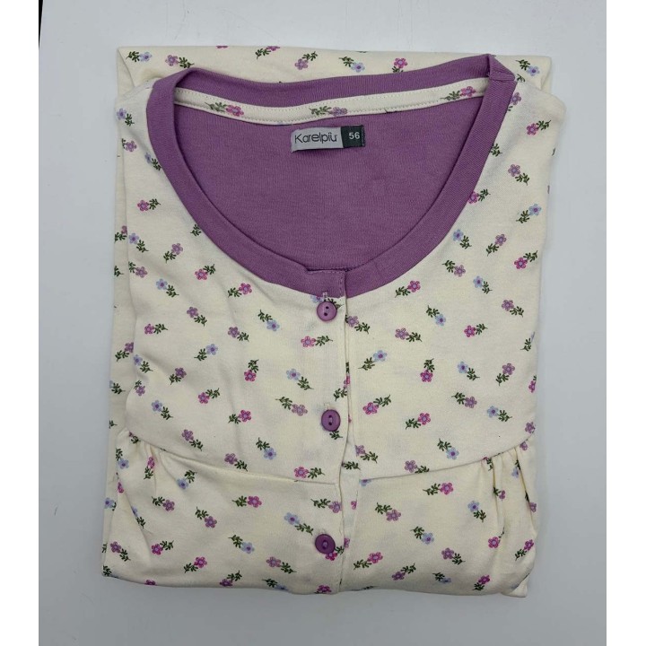 Camicia da notte taglie forti invernale Karelpiù 1042CLX