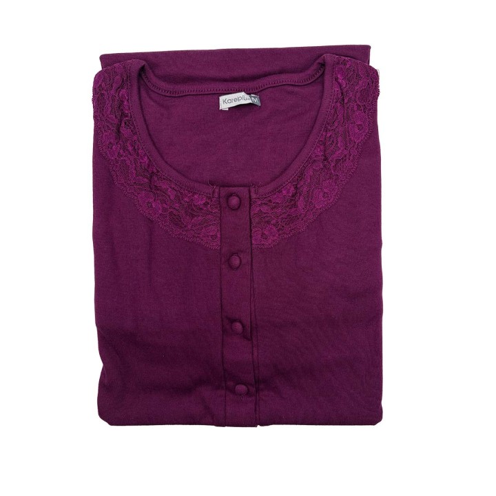Camicia da notte invernale tinta unita Karelpiù KI1038