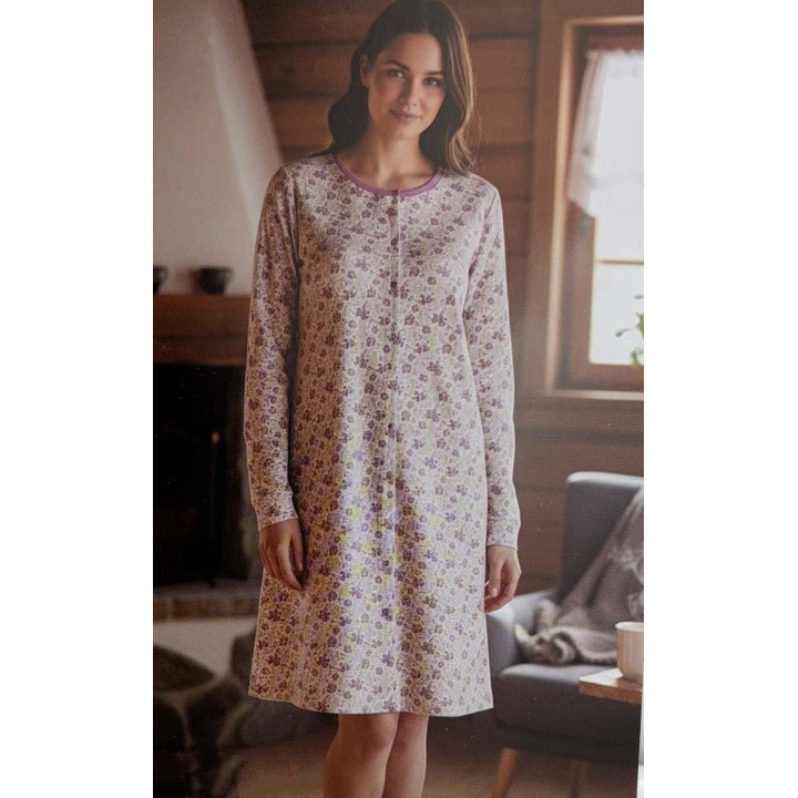 Camicia da notte aperta davanti invernale Karelpiù KI1008CLA