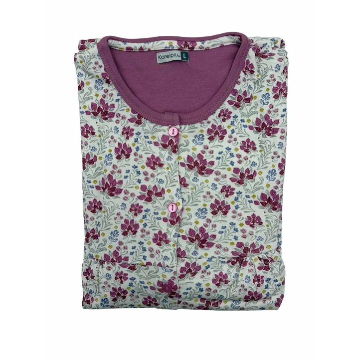 Camicia da notte aperta davanti invernale Karelpiù KI1008CLA