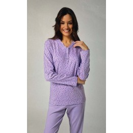 Pigiama donna taglie forti invernale Il Granchio GP6138C glicine foto