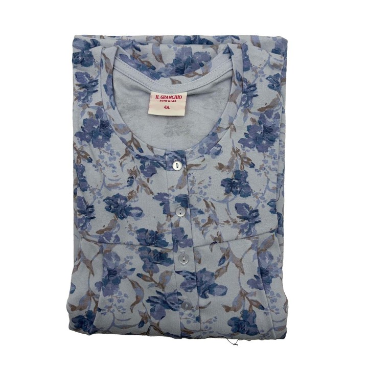 Camicia da notte taglie forti Il Granchio GP6145C fiordaliso