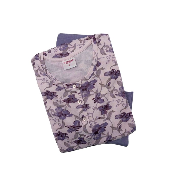 Pigiama caldo cotone donna Il granchio GP6140 rosa