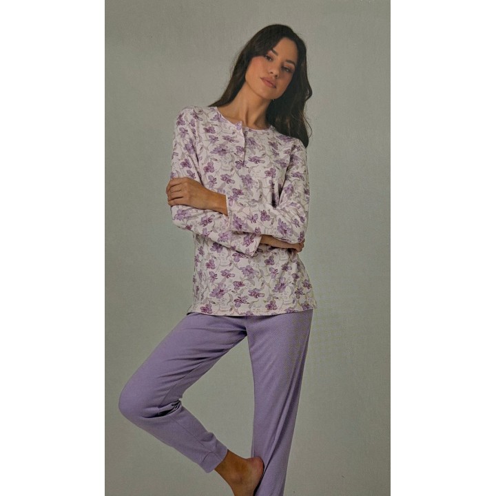 Pigiama donna taglie forti invernale Il granchio GP6140C rosa-foto