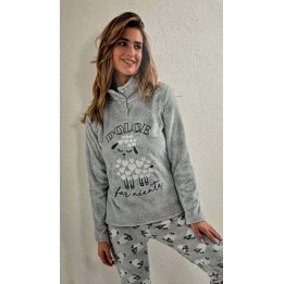 Pigiama donna in pile Il Granchio GP6085 grigio foto