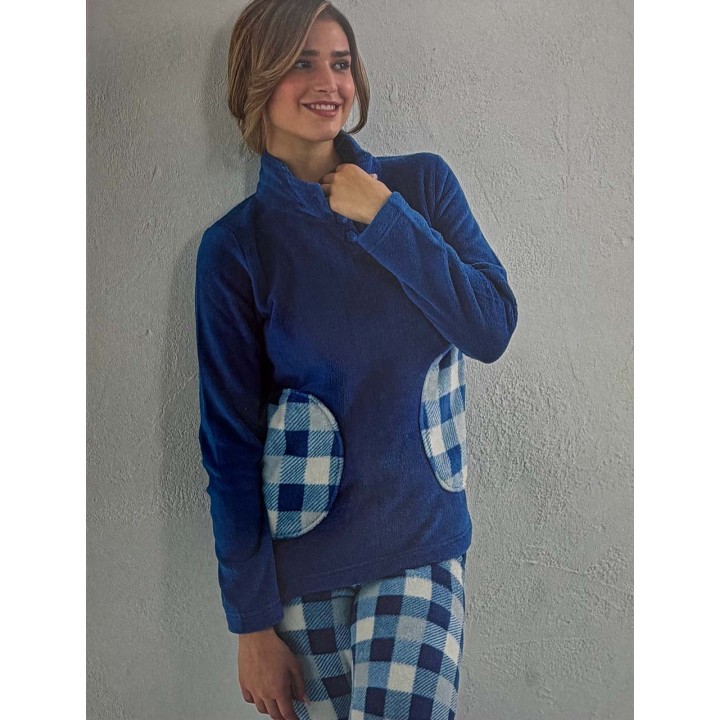 Pigiama donna in pile Il Granchio GP6087 bluette