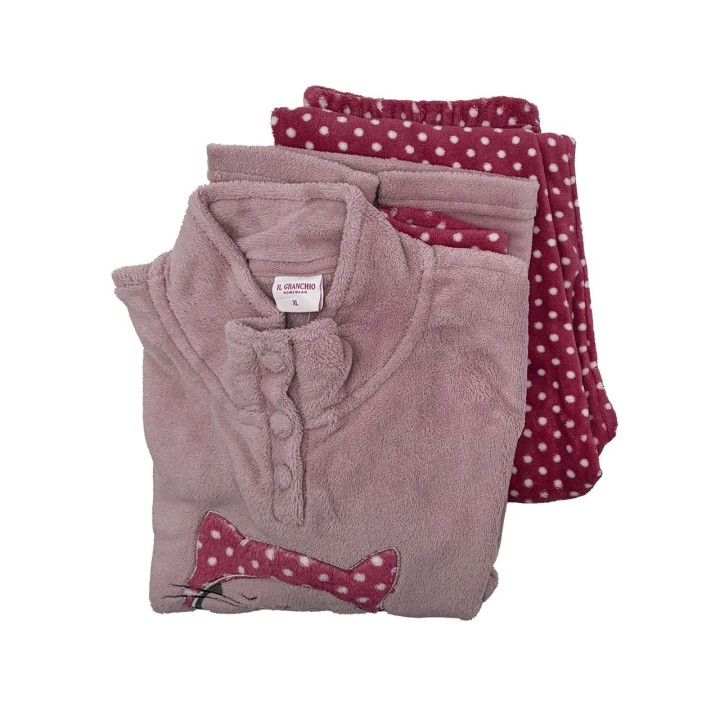 Pigiama donna in pile Il Granchio GP6089 cipria