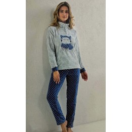 Pigiama donna in pile Il Granchio GP6089 grigio