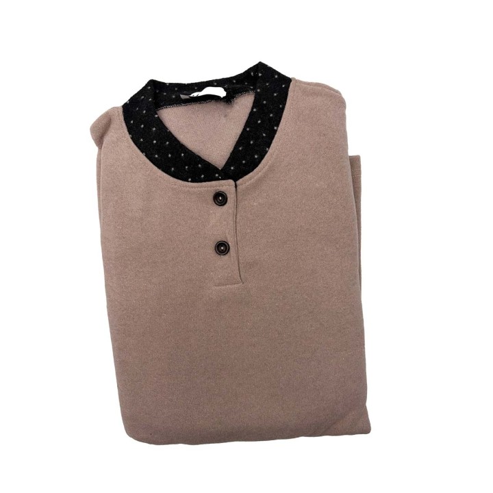 Pigiama invernale donna Maristella 3627 crema