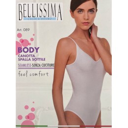 Body microfibra con spalline sottili Bellissima 089