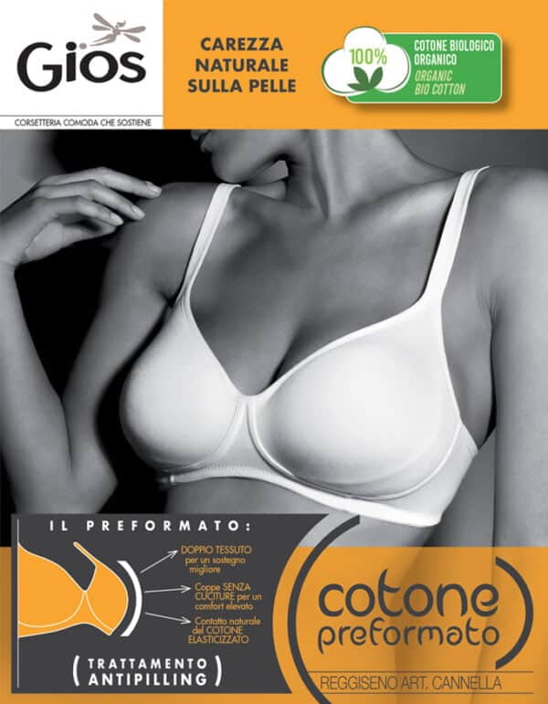 Reggiseno cotone elasticizzato senza ferretto Gios CANNELLA