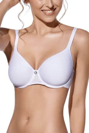 Reggiseno imbottito con ferretto traspirante Selene Fabiola bianco fronte