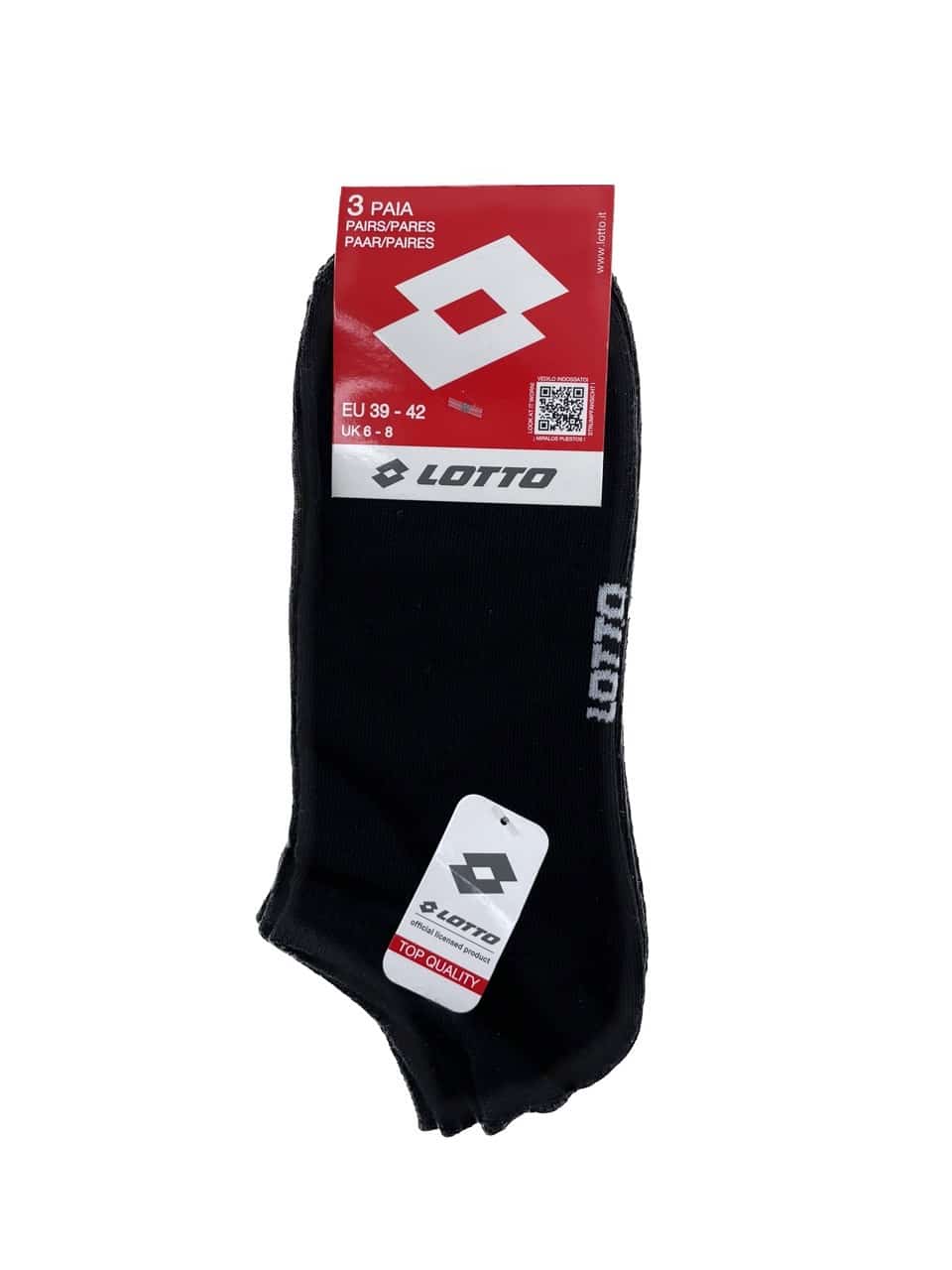 Calzini fantasmini lotto in cotone unisex TONI 3PZ nero