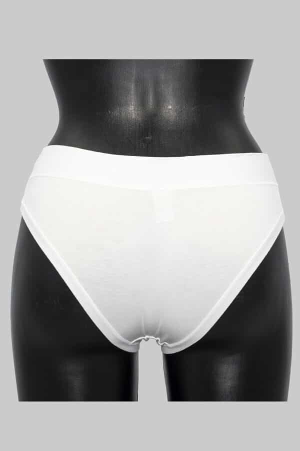 Slip donna cotone e modal con fascia alta Jadea 503 bianco retro