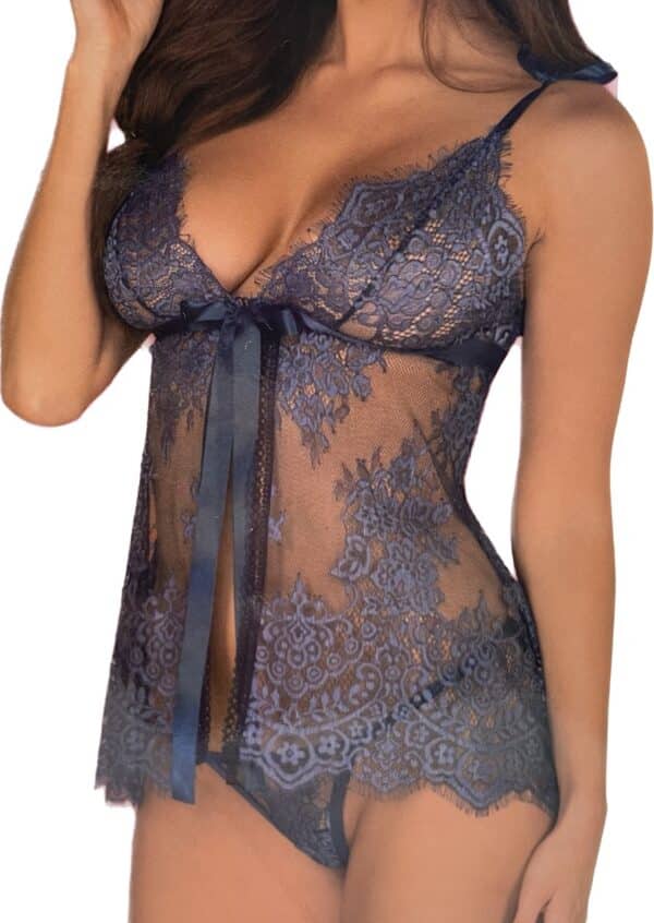 Intimo sexy donna babydoll e perizoma Flowlace Obsessive