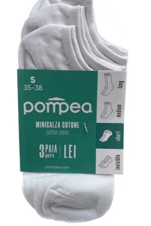 Calze fantasmino unisex Pompea 3PZ bianco