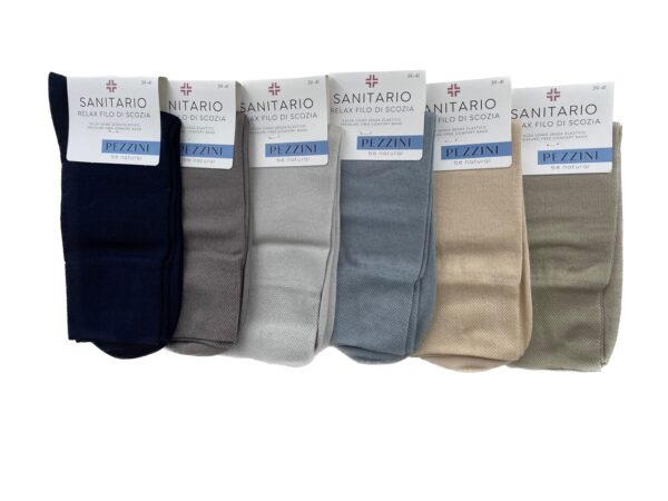 Calzini sanitari senza elastico uomo Pezzini 750C 6PZ pastello
