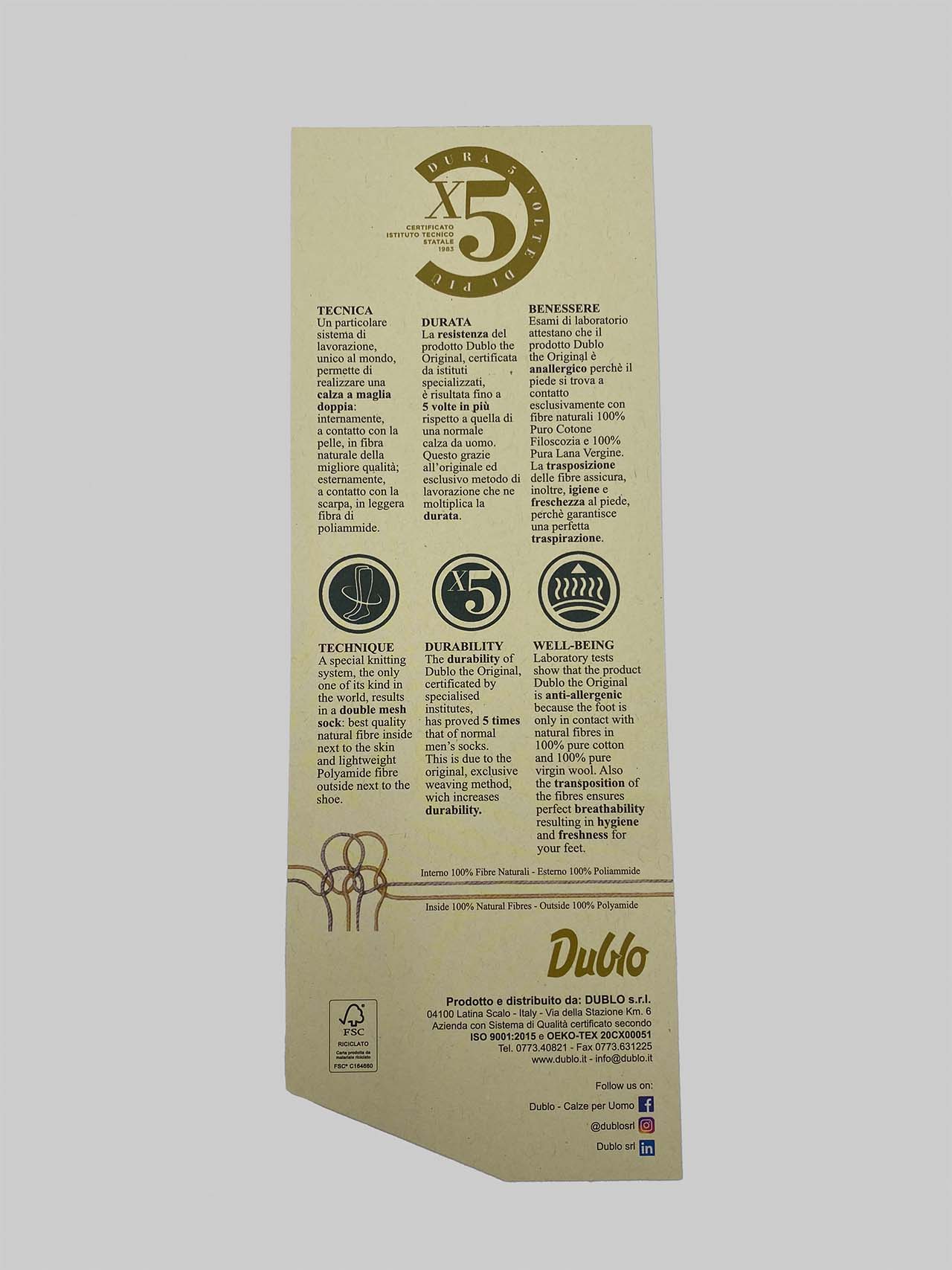 dublu scheda prodotto