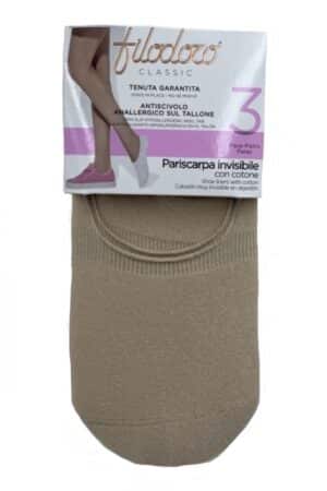 Pariscarpa invisibile con antiscivolo Filodoro 3PZ naturale