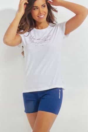 Completo estivo donna t-shirt e pantaloncino Lotto LP5121 bianco