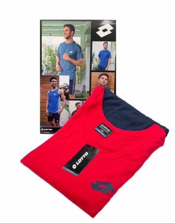 Completo uomo estivo vogatore e pantaloncino Lotto LP1132 rosso