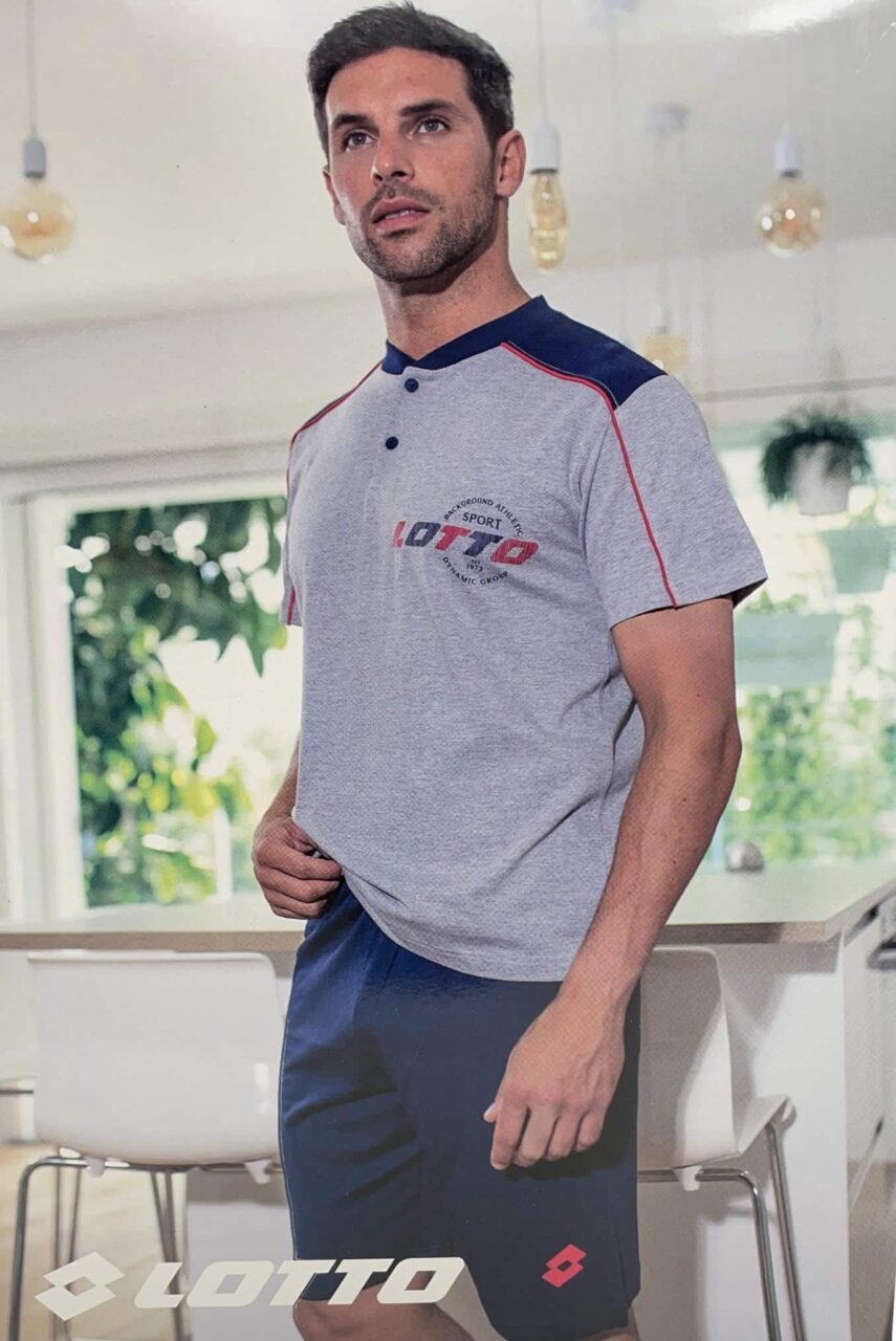 Pigiama Uomo In Spugna Con Polsini - Grigio Mélange (Taglie Forti Disponibili Fino Alla 70) Normann