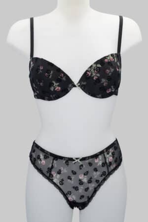 Completino intimo Jadea push up con tulle 4546 verde