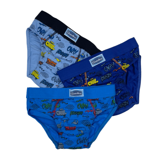 Slip da bambino con fascia alta 3581 Gasolino 3Pz