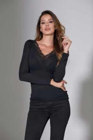 Maglia con cashmere e inseriti in pizzo Jadea 4529