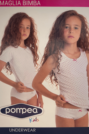 Maglia intima bambina mezza manica girocollo Pompea PMP 2605