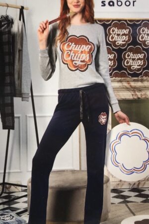 Pigiama caldo cotone donna Chupa Chups 5358 grigio