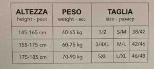 scala taglie collant bellissima felpati