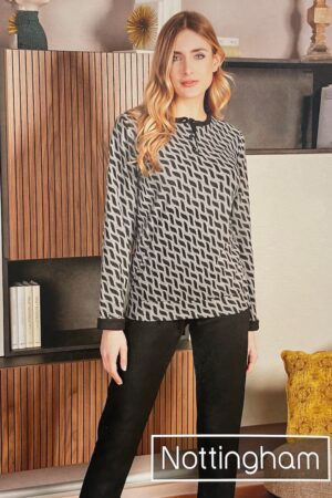 Pigiama donna invernale Nottingham 37998 nero