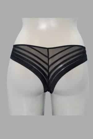 Slip brasiliana donna in microfibra e tulle Love&bra KATY nero