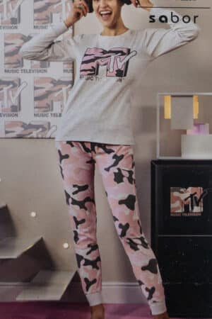 Pigiama donna invernale Sabor MTV 5311 foto grigio