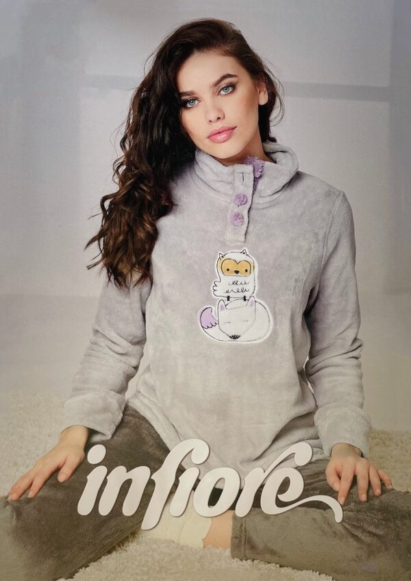 Pigiama donna pile Infiore 65.1458 grigio chiaro