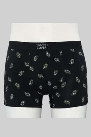 Boxer cotone uomo fantasia Coveri EB1250 nero