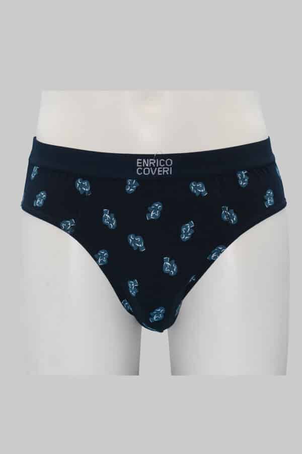 Slip uomo Enrico Coveri in cotone elasticizzato ES1250 blu ottanio