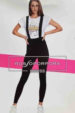 Leggins Rossoporpora con bretelle LR303 fronte