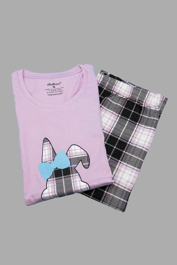 Pigiama donna estivo cotone Bollicine Shakti rosa