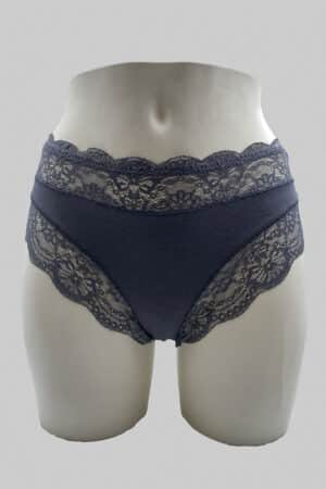 Slip donna in cotone e pizzo Jadea 742 color asfalto