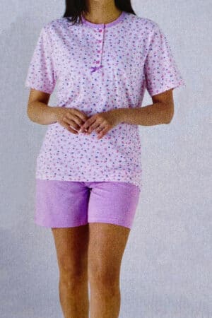 Pigiama di cotone donna corto Karelpiù KC6024 rosa