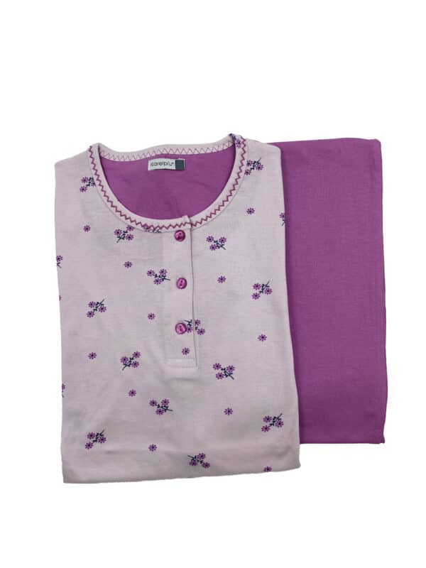 Pigiama estivo donna a pinocchietto Karelpiù KC6005 lilla