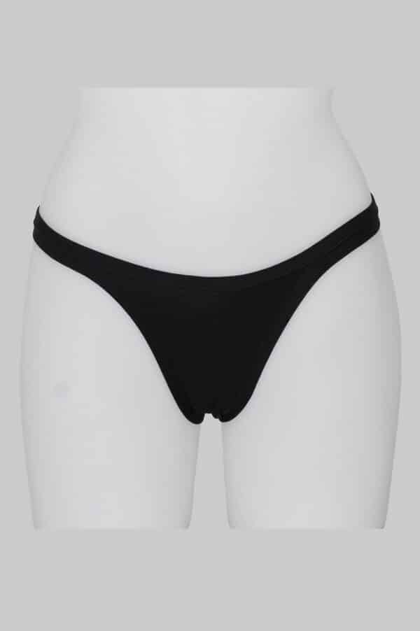 Slip tanga donna in cotone IOSONOIO 5003 nero fronte