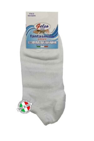 Calzini fantasmini in filo di Scozia unisex Gelso 103 bianco